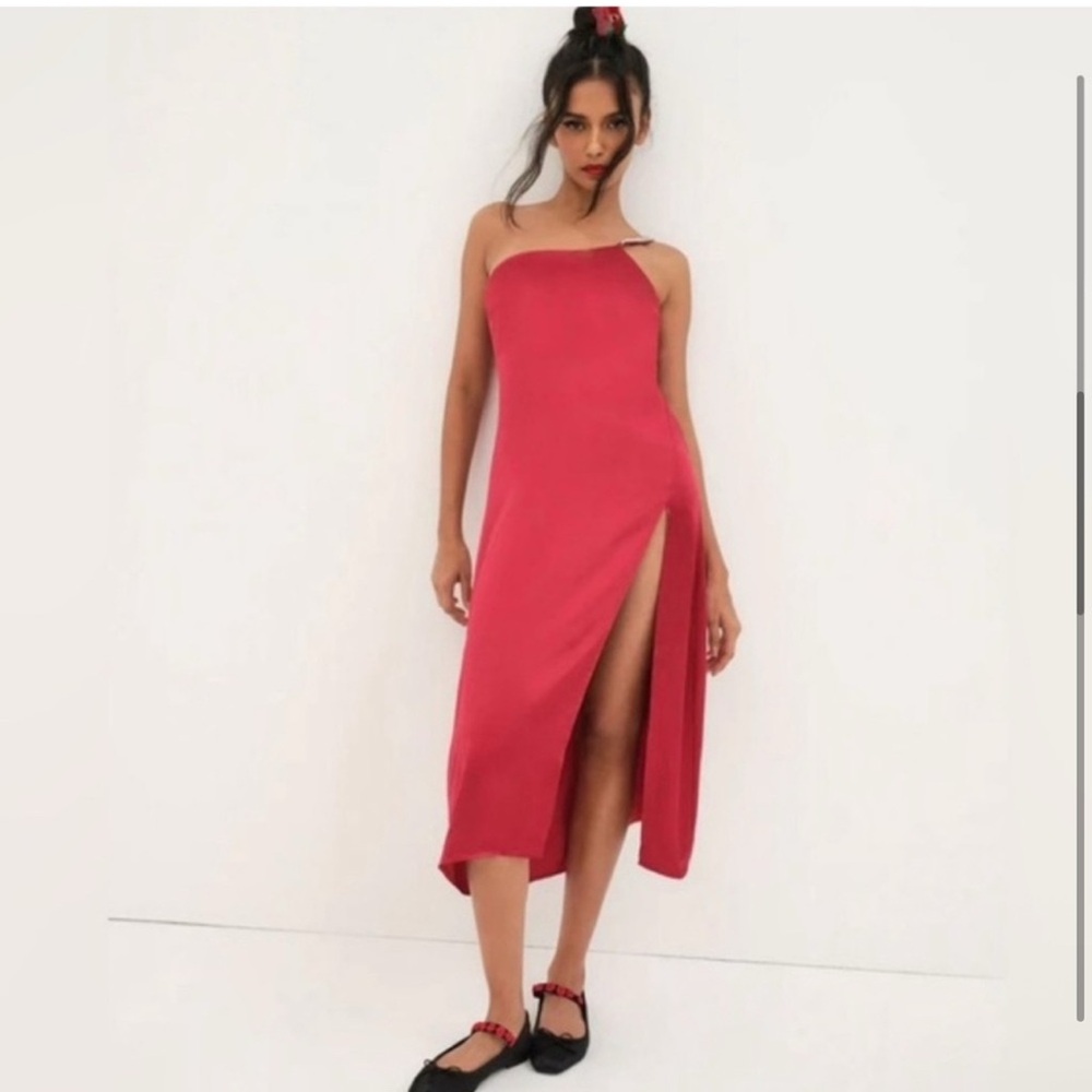 For Love and Lemons Elora Midi Dress NEW WITH TAGS Red